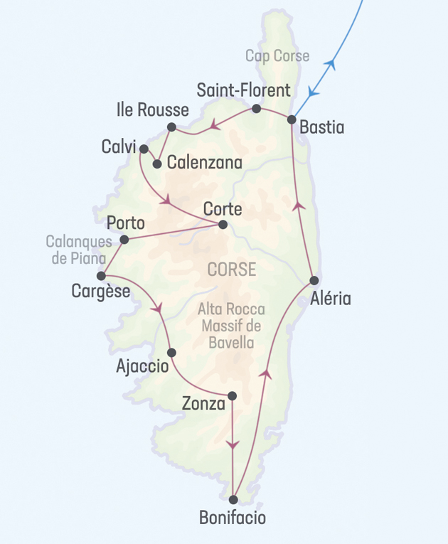 carte corse voyage